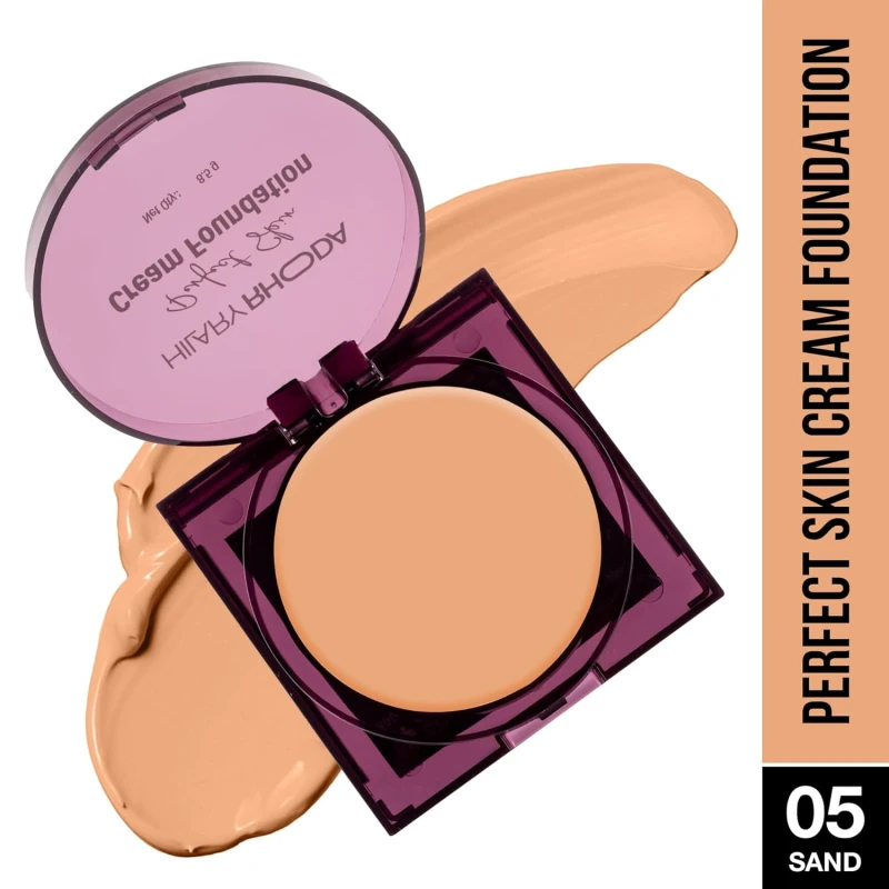 Hilary Rhoda Perfect Skin Cream Foundation | Buildable Coverage & Lightweight | Waterproof & Matte Finish | Blendable Foundation - 8.5g (Sand - Shade 05) thumbnail 2